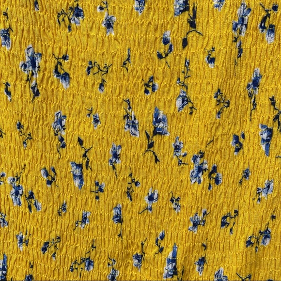 LF SEEK THE LABEL Yellow Print Smocked Tube Dress Size M - Picture 2 of 7